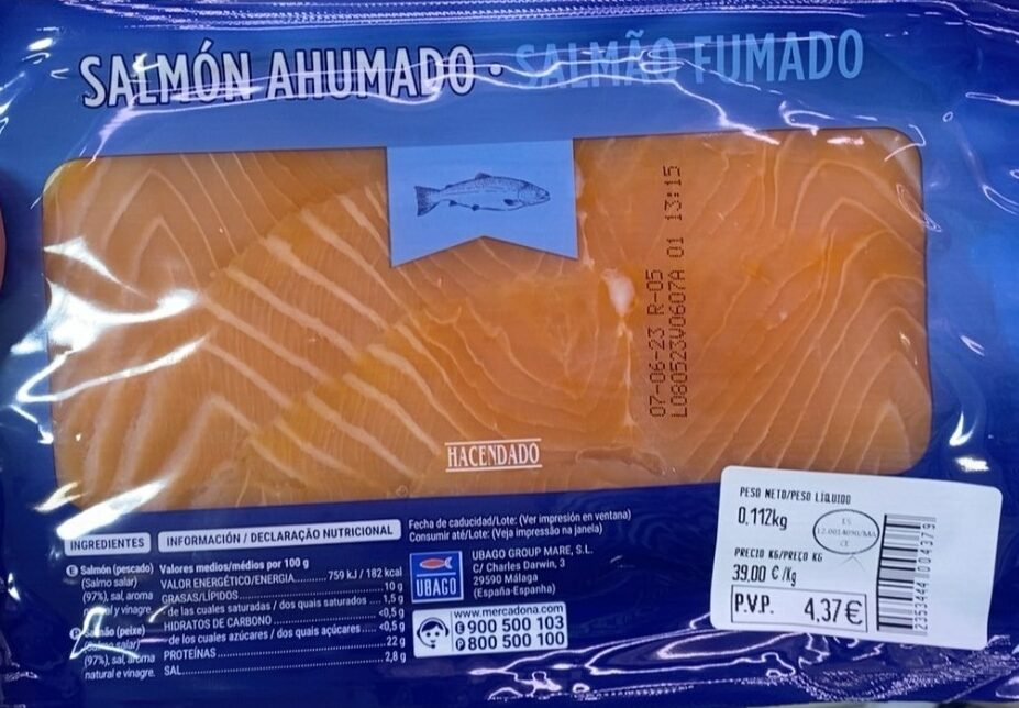 Salmón ahumado, Mercadona, 4,50 euros