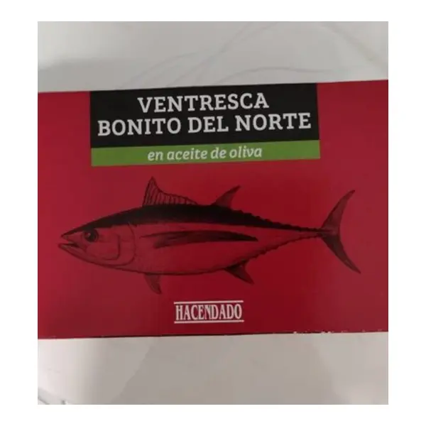 Lata de ventresca de bonito del norte en aceite de oliva Hacendado