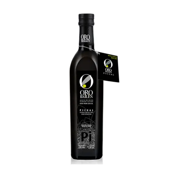 Botella negra de 500 ml de AOVE picual Oro Bailén Reserva Familiar