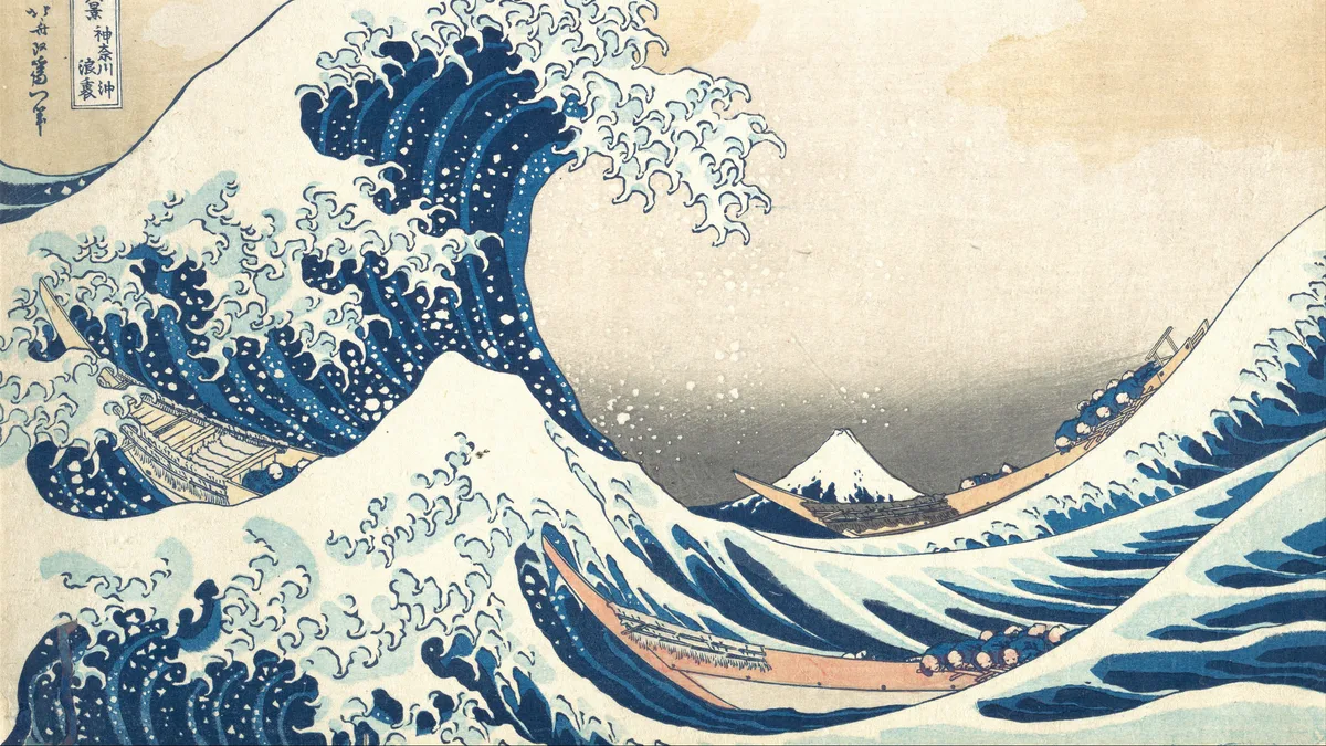 La gran ola de Kanagawa, grabado de Katsushika Hokusai