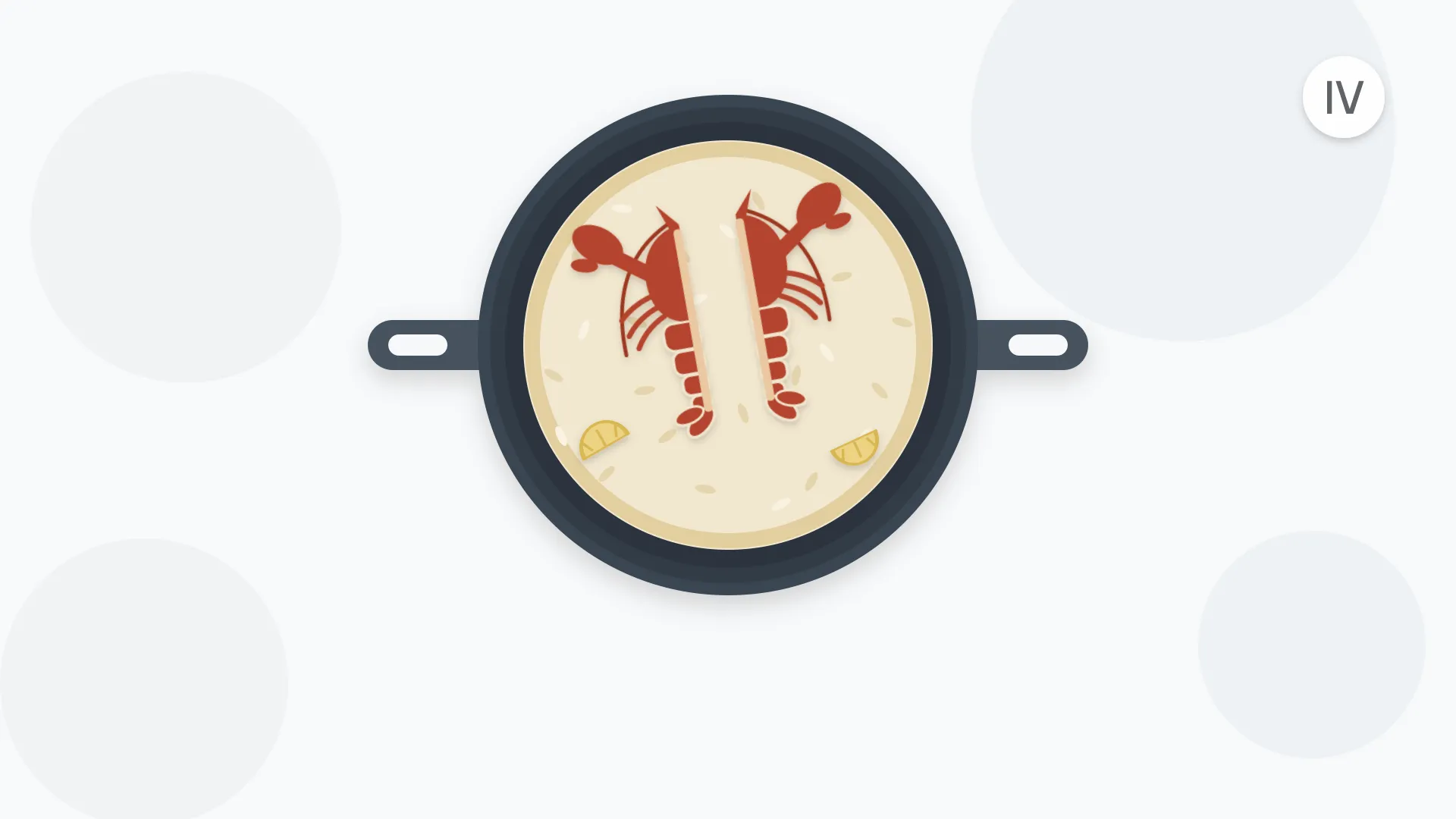 Ilustración cenital de una paella con un bogavante partido al medio, pinzas incluidas, sobre el arroz