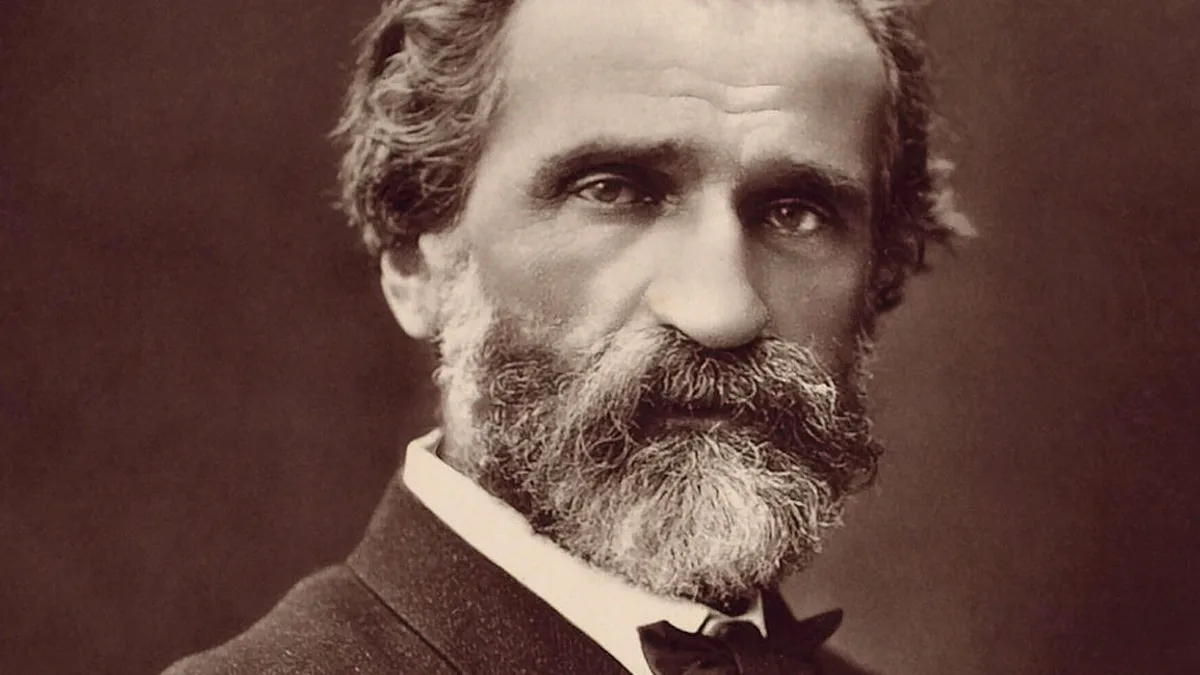 Retrato fotográfico de Giuseppe Verdi hacia 1870, por Ferdinand Mulnier
