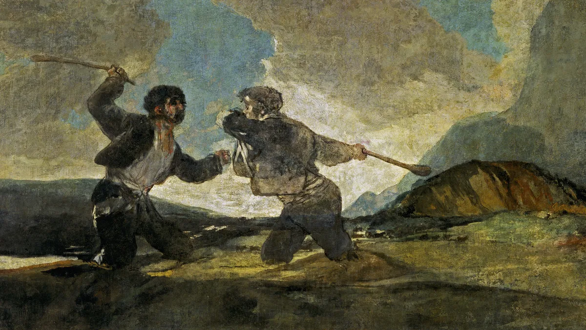 Duelo a garrotazos, pintura negra de Francisco de Goya