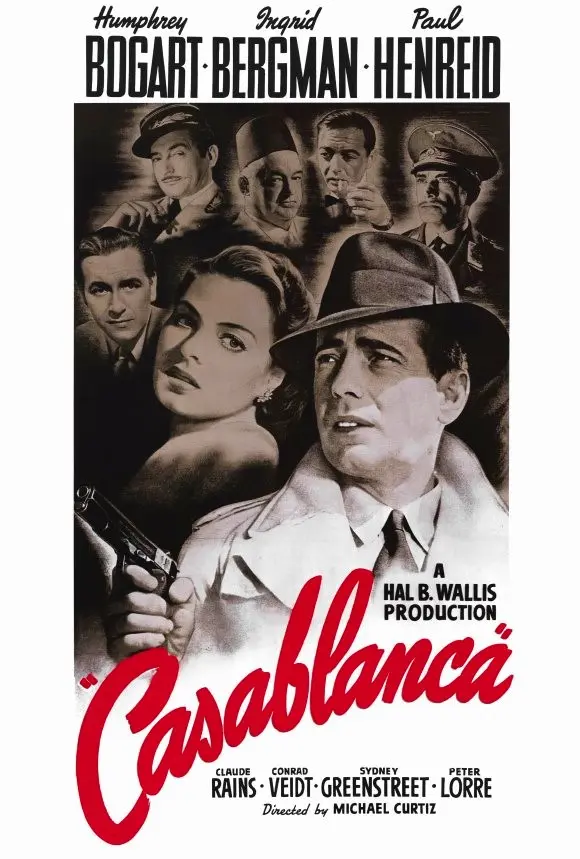 Cartel original de Casablanca (1942), dirigida por Michael Curtiz