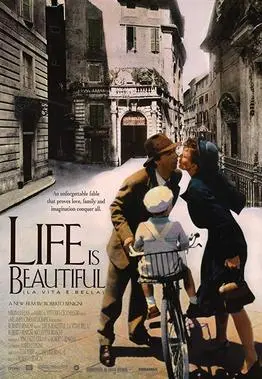 Cartel original de La vida es bella (La vita è bella, 1997), de Roberto Benigni